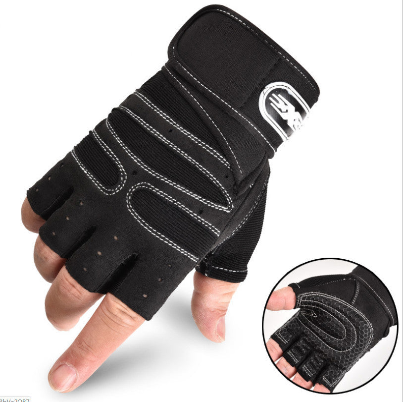 Guantes de ciclismo medio dedo transpirable elástico bicicleta al aire libre montar en bicicleta accesorios de guantes de Fitness