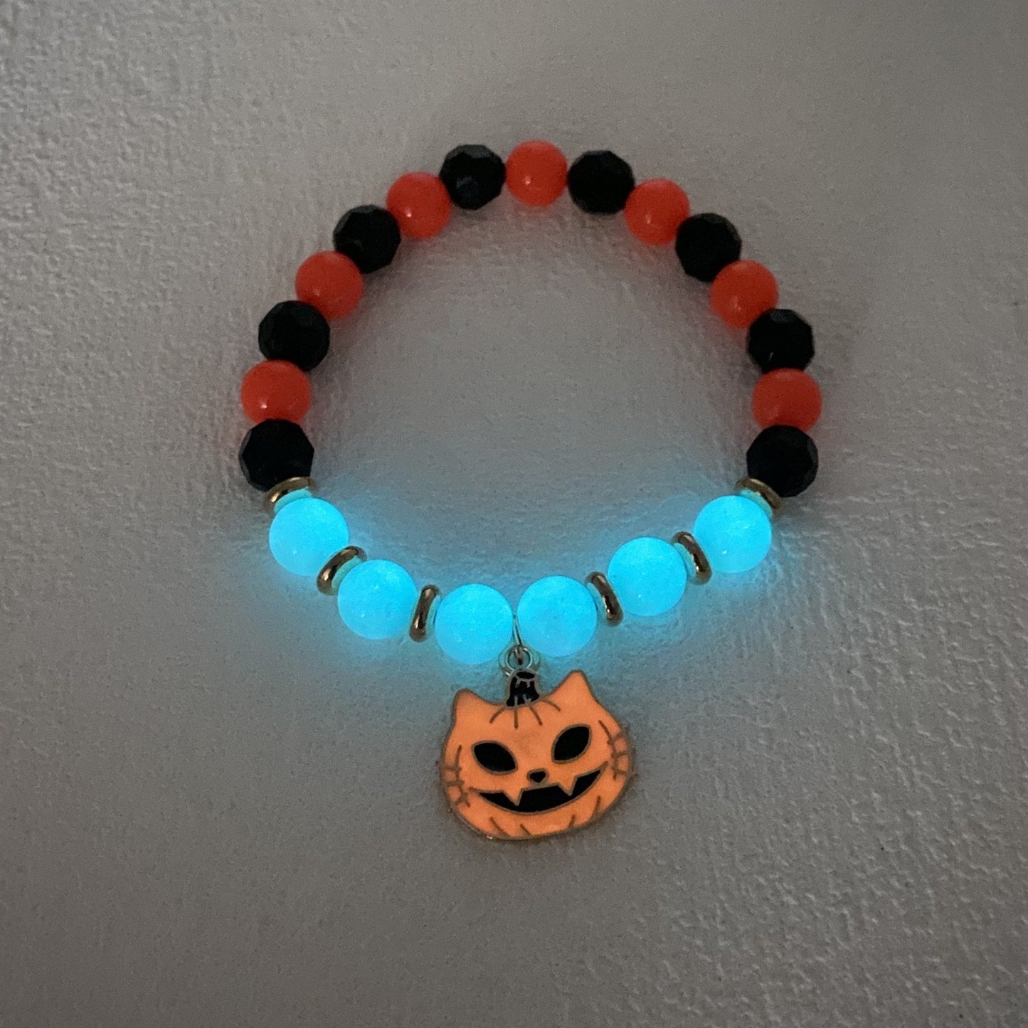 Halloween Vintage Bracelet Pumpkin Head Witch Hat Kitten Geometric Gothic Natural Stone Multicolor Beaded Bracelet Woman Party Prom Halloween