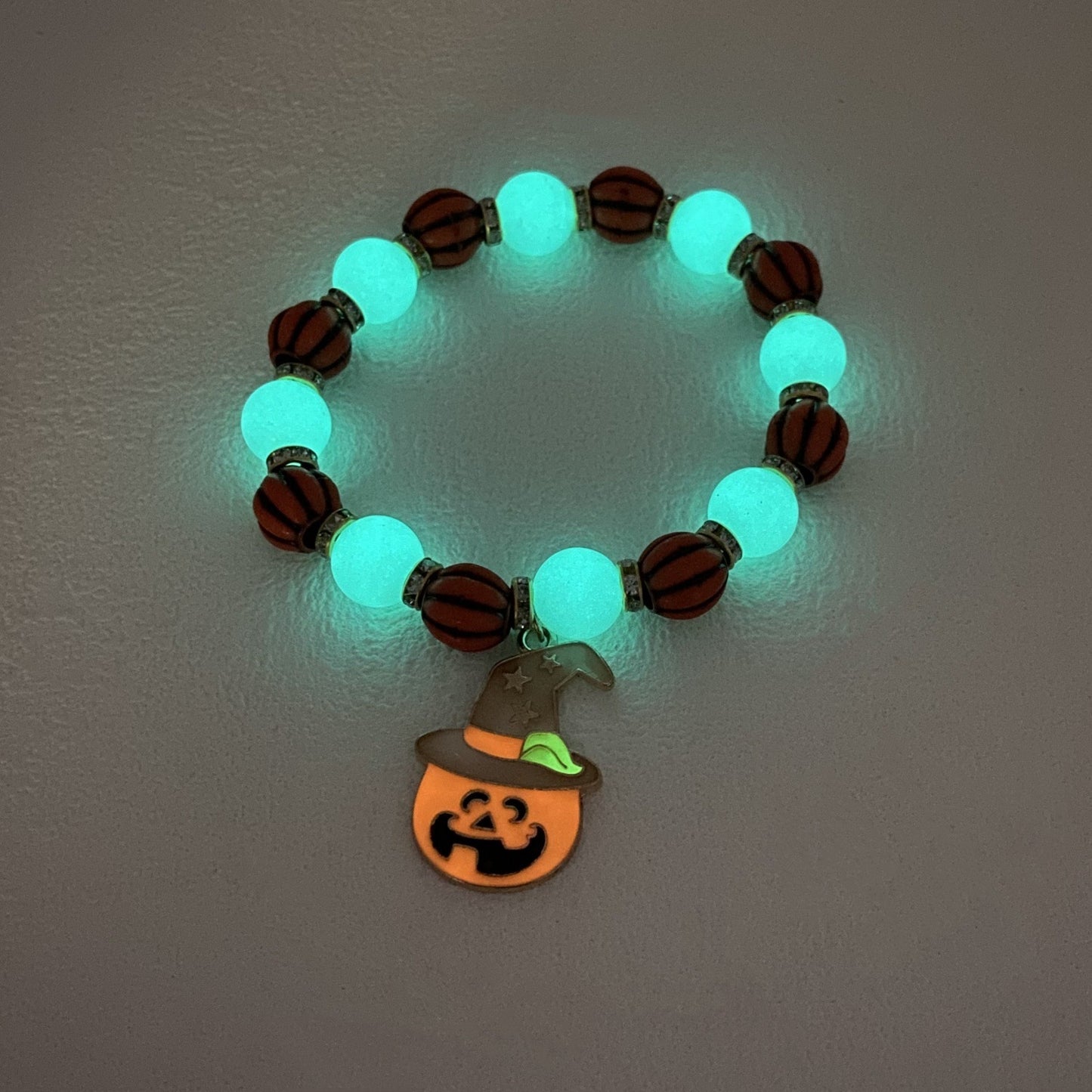 Halloween Vintage Bracelet Pumpkin Head Witch Hat Kitten Geometric Gothic Natural Stone Multicolor Beaded Bracelet Woman Party Prom Halloween